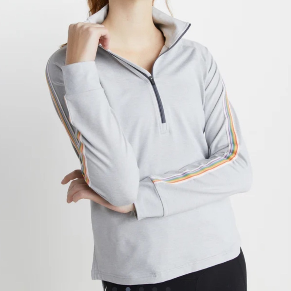 Marine Layer Kerri quarter zip cardigan women’s XS rainbow grey pockets